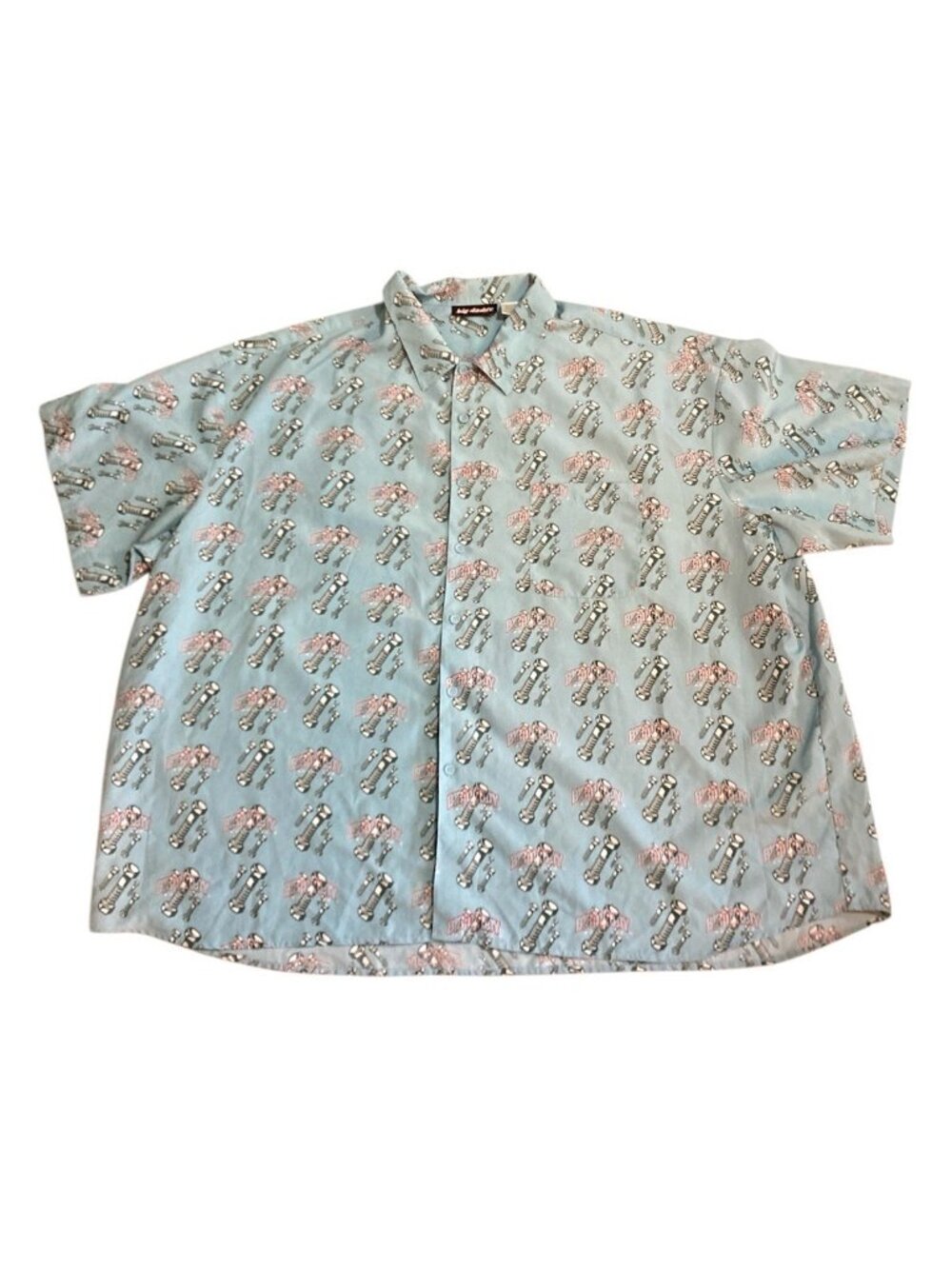 Big Daddy Gear Nuts Bolts Screws Hardware Pattern Button Shirt  Men’s 6XL Blue